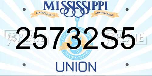 25732S5 Mississippi License Plate