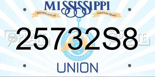 25732S8 Mississippi License Plate