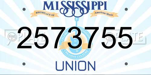 2573755 Mississippi License Plate