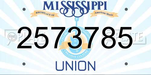 2573785 Mississippi License Plate