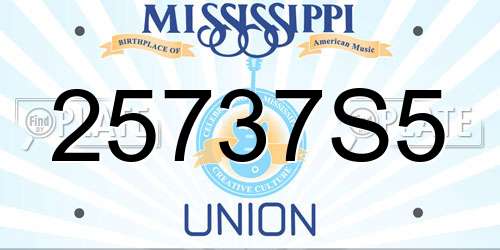 25737S5 Mississippi License Plate