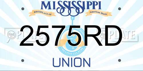 2575RD Mississippi License Plate