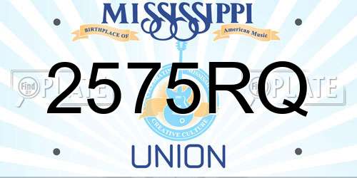 2575RQ Mississippi License Plate
