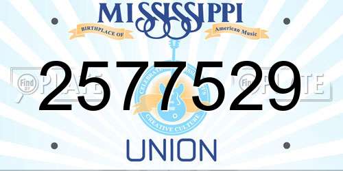 2577529 Mississippi License Plate