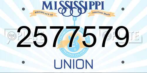 2577579 Mississippi License Plate