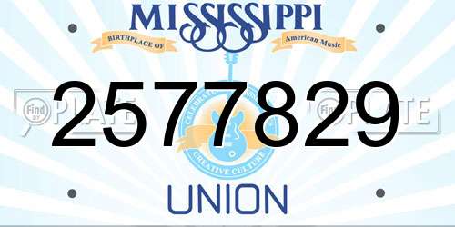 2577829 Mississippi License Plate