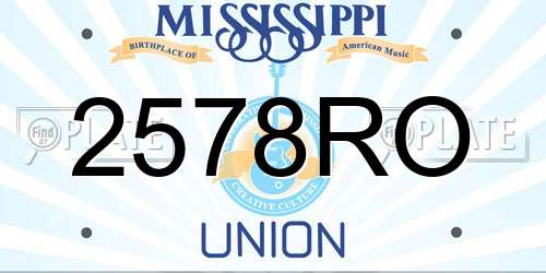 2578RO Mississippi License Plate