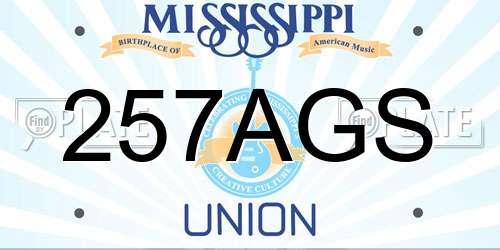 257AGS Mississippi License Plate