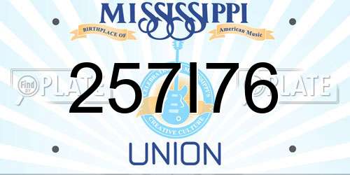 257I76 Mississippi License Plate