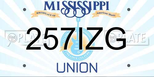257IZG Mississippi License Plate