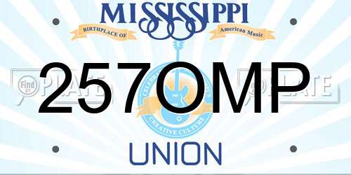 257OMP Mississippi License Plate