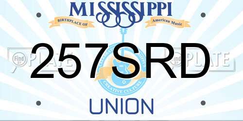 257SRD Mississippi License Plate