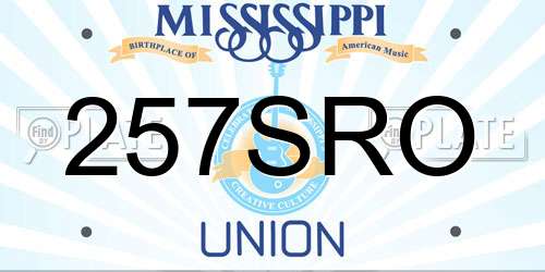 257SRO Mississippi License Plate