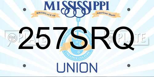 257SRQ Mississippi License Plate