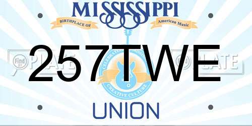257TWE Mississippi License Plate