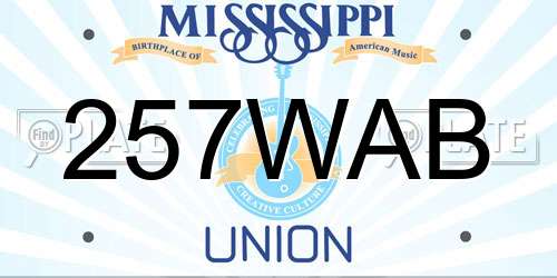 257WAB Mississippi License Plate
