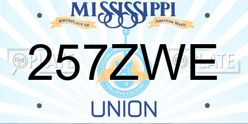 257ZWE Mississippi License Plate