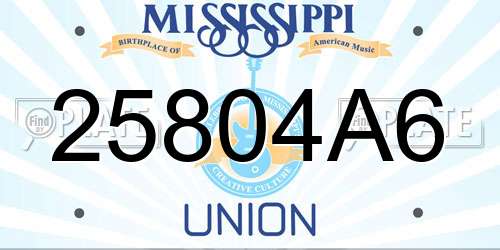 25804A6 Mississippi License Plate