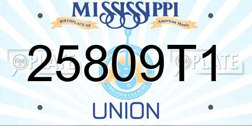 25809T1 Mississippi License Plate