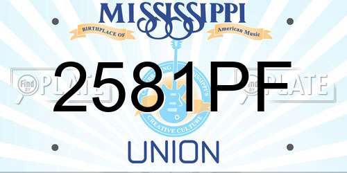 2581PF Mississippi License Plate