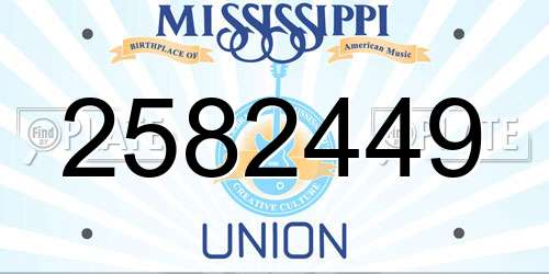 2582449 Mississippi License Plate