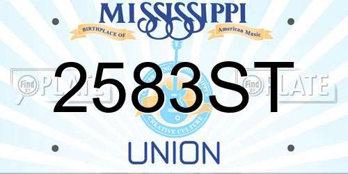 2583ST Mississippi License Plate