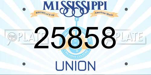 25858 Mississippi License Plate