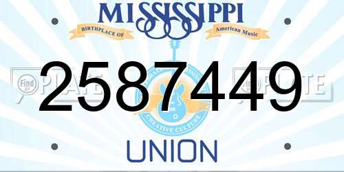 2587449 Mississippi License Plate