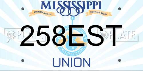 258EST Mississippi License Plate