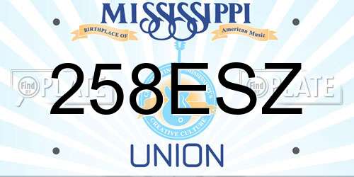 258ESZ Mississippi License Plate