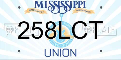 258LCT Mississippi License Plate