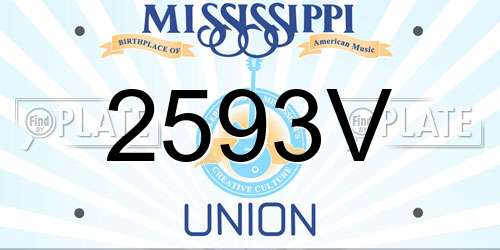 2593V Mississippi License Plate