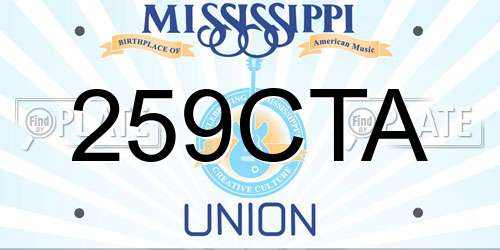 259CTA Mississippi License Plate