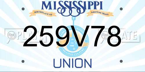 259V78 Mississippi License Plate