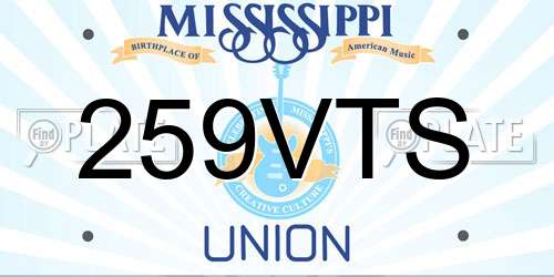 259VTS Mississippi License Plate