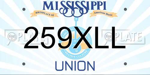 259XLL Mississippi License Plate