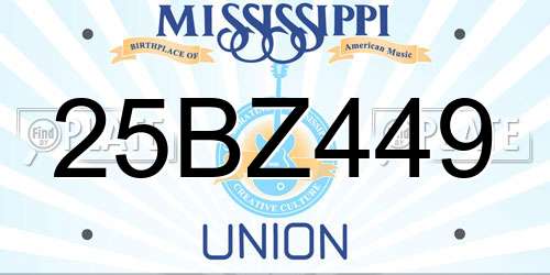25BZ449 Mississippi License Plate