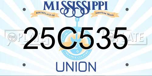25C535 Mississippi License Plate