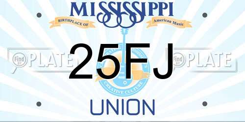 25FJ Mississippi License Plate