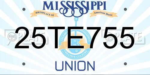25TE755 Mississippi License Plate