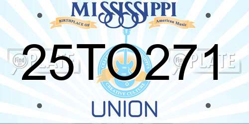 25TO271 Mississippi License Plate