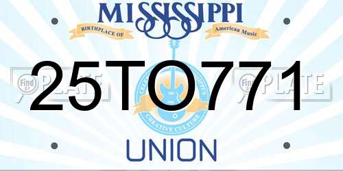 25TO771 Mississippi License Plate