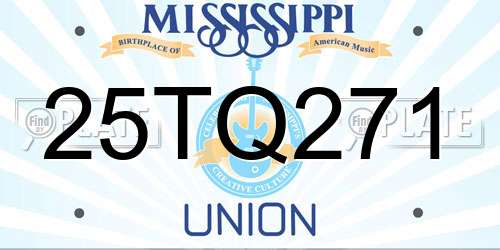 25TQ271 Mississippi License Plate