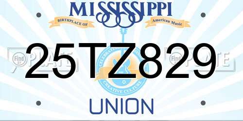 25TZ829 Mississippi License Plate