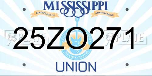 25ZO271 Mississippi License Plate