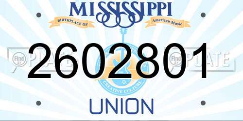 2602801 Mississippi License Plate