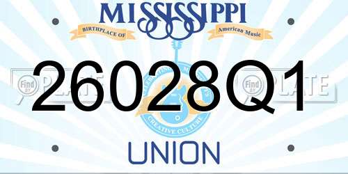 26028Q1 Mississippi License Plate