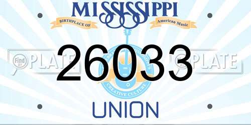 26033 Mississippi License Plate