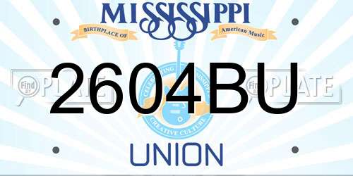 2604BU Mississippi License Plate