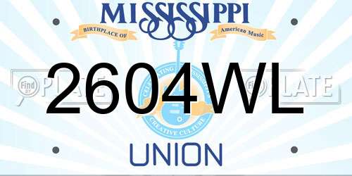 2604WL Mississippi License Plate